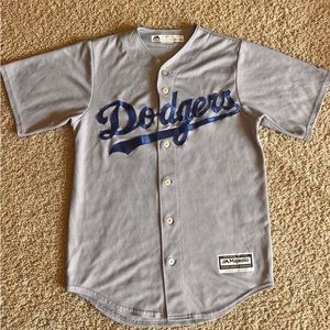 MLB Jersey LA Dodgers Majestic Gray Small Size Buttons
